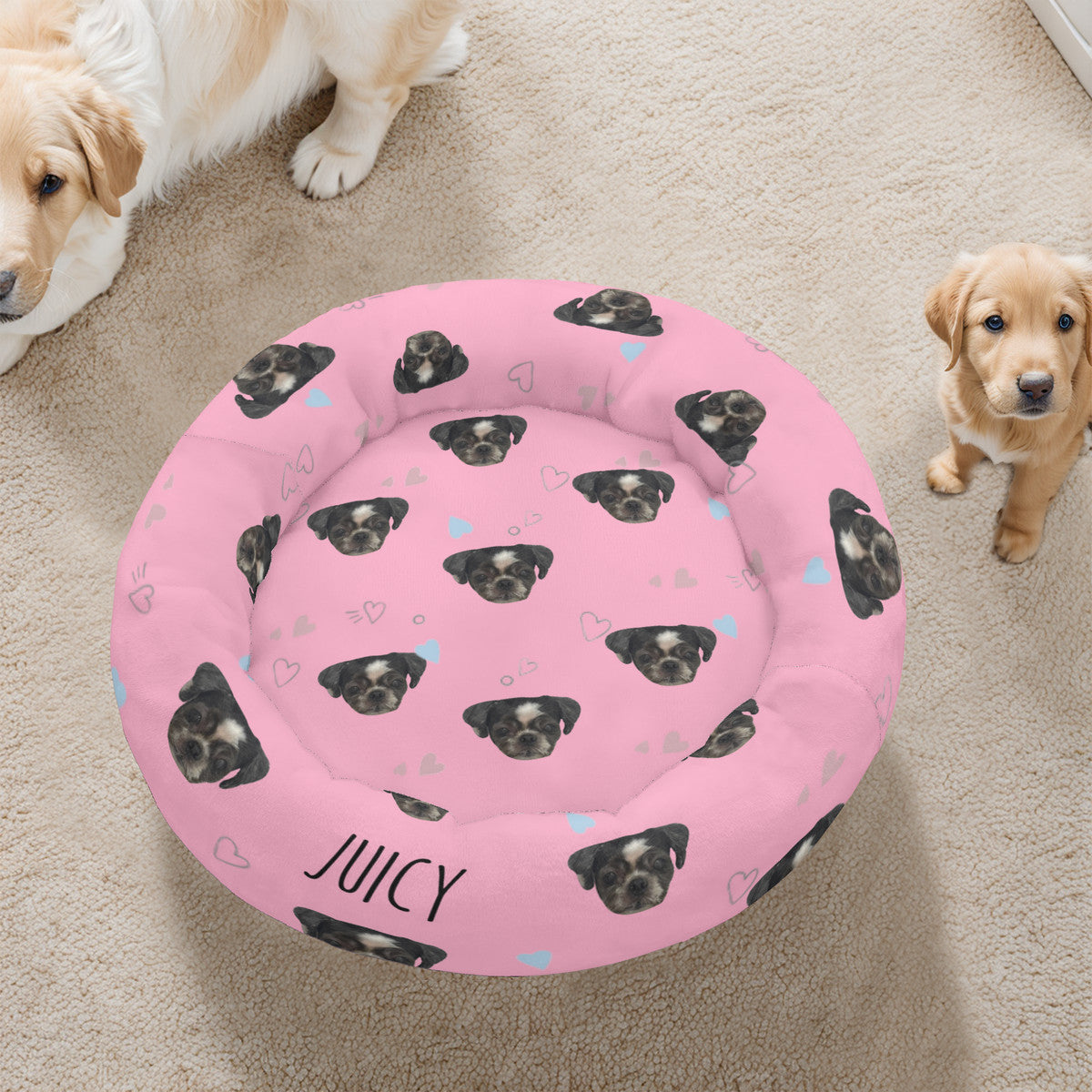 LT_Pet5 Flannel Round Pet Bed (23X23in)