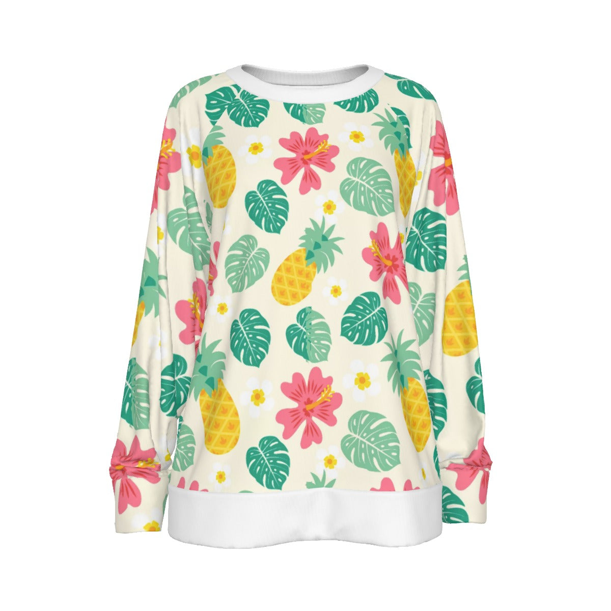 All-Over Print Women's Round Neck Raglan Sleeve Casual Sweatshirt