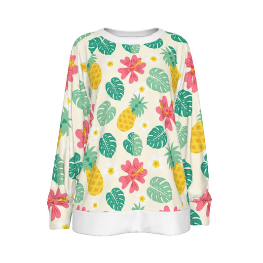 All-Over Print Women's Round Neck Raglan Sleeve Casual Sweatshirt