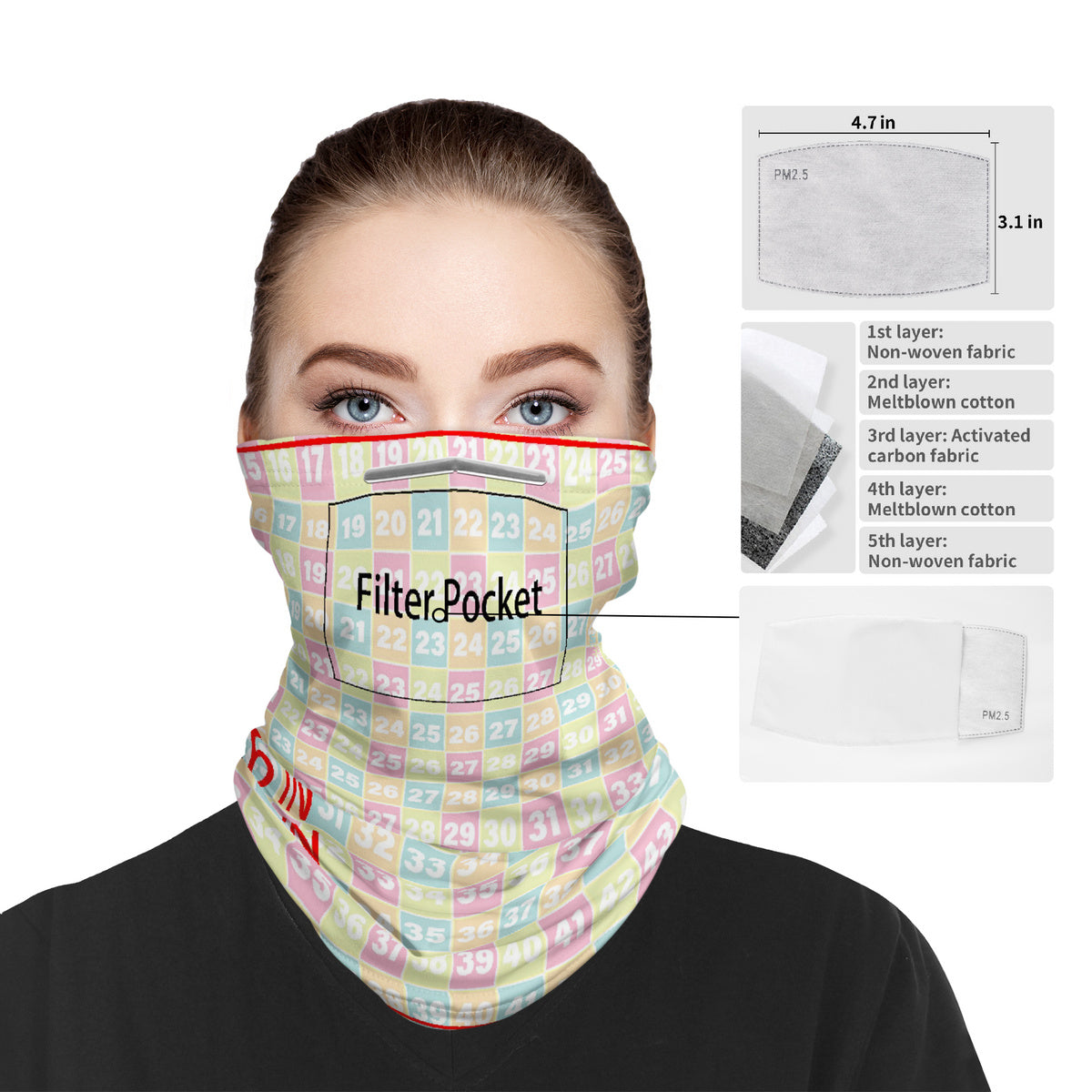 Printed Snood Scarf/Bandana