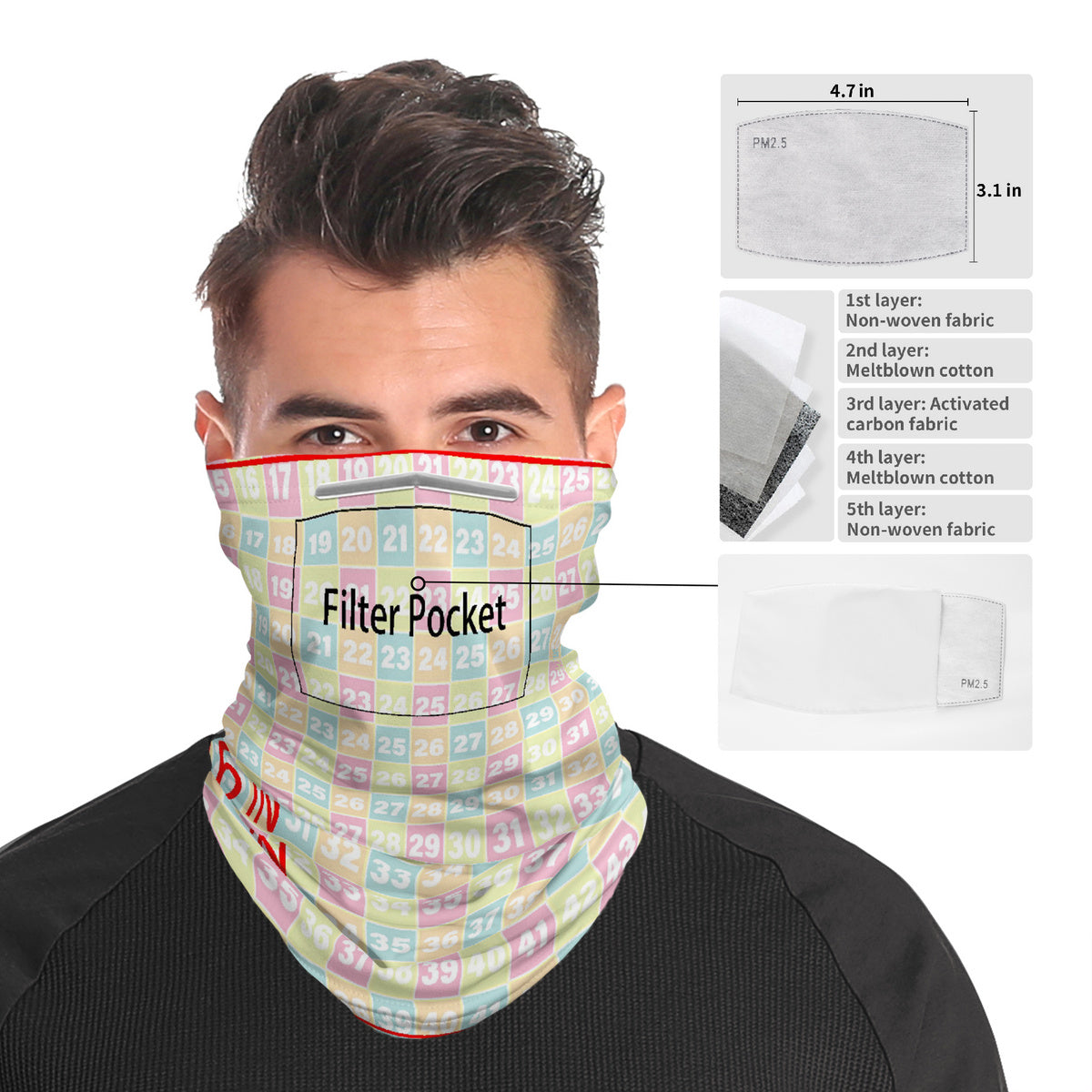 Printed Snood Scarf/Bandana