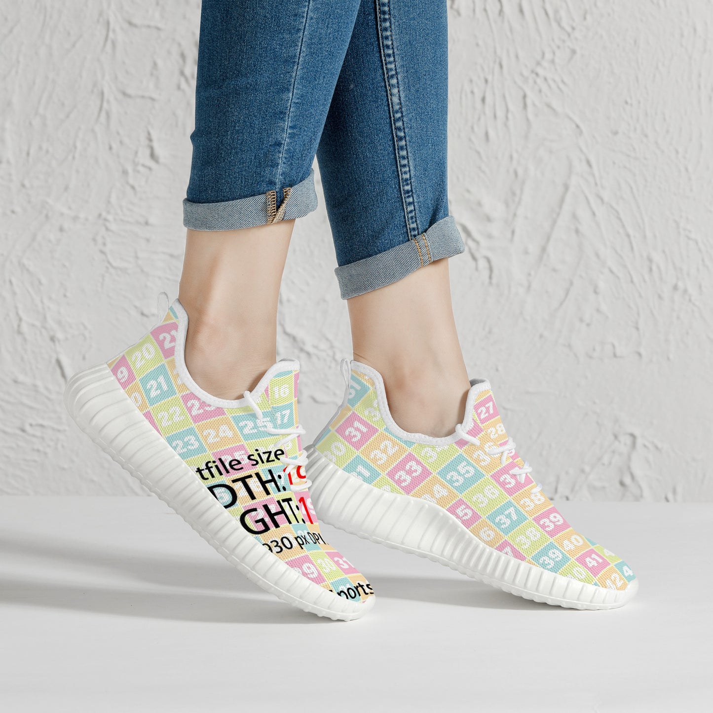 D19 Mesh Knit Sneakers - White
